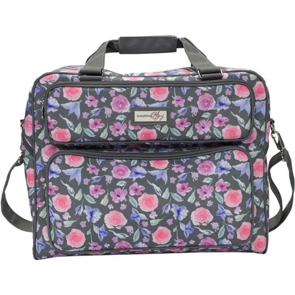 Deluxe Universal Sewing Machine Case, Pink Floral - Portable